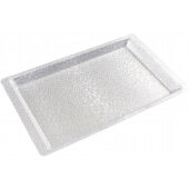 AST-1S Winco, 20 3/4" x 12 3/4" Textured Acrylic Bakery Display Tray, Silver