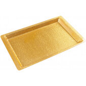 AST-2G Winco, 20 3/4" x 12 3/4" Textured Acrylic Bakery Display Tray, Gold