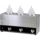 44179 Omcan USA, 120v Countertop Triple Squeeze Bottle Condiment Warmer