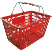 13025 Omcan USA, 50 Lb Plastic Shopping Hand Basket, Red