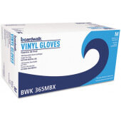 BWK365MBX Boardwalk, Clear Powder-Free Vinyl Disposable Gloves, Medium (100/box)