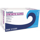 BWK315SCT Boardwalk, White Powder-Free Synthetic Vinyl Disposable Gloves, Small (1,000/case)