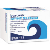 BWK186 Boardwalk, 9" x 6" Heavy Duty Scouring Pad (15/pk)