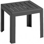 CT052002 Grosfillex, 16" x 16" Bahia Resin Low Table, Charcoal