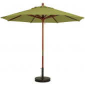 98914931 Grosfillex, 9' Round Market Umbrella w/ 1 1/2" Wooden Pole, Pesto