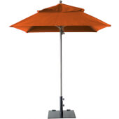 98661931 Grosfillex, 6 1/2' Windmaster Square Umbrella w/ Aluminum Pole, Orange
