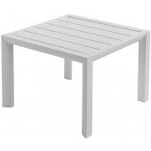 US040096 Grosfillex, 20" x 20" Sunset Lacquered Aluminum Low Table, Glacier White