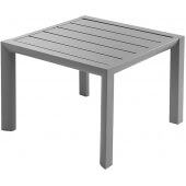 US040289 Grosfillex, 20" x 20" Sunset Lacquered Aluminum Low Table, Platinum Gray