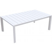 US004096 Grosfillex, 40" x 24" Sunset Lacquered Aluminum Cocktail Table, Glacier White
