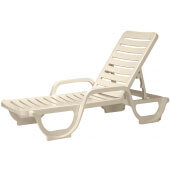 44031166 Grosfillex, Bahia Adjustable Chaise Lounge Chair, Sandstone