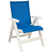 UT007004 Grosfillex, Jamaica Folding Sling Chair, Blue / White