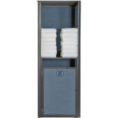 UT035288 Grosfillex, 25" x 25" Sunset Single Towel Valet w/ Laundry Cart, Madras Blue / Volcanic Black