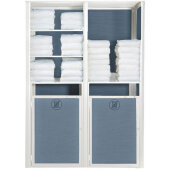 UT034096 Grosfillex, 49" x 25" Sunset Double Towel Valet w/ Laundry Carts, Madras Blue / Glacier White