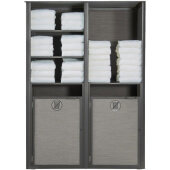 UT173288 Grosfillex, 49" x 25" Sunset Double Towel Valet w/ Laundry Carts, Gray / Volcanic Black