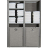 UT173289 Grosfillex, 49" x 25" Sunset Double Towel Valet w/ Laundry Carts, Gray / Platinum Gray