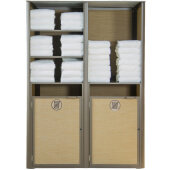 UT173599 Grosfillex, 49" x 25" Sunset Double Towel Valet w/ Laundry Carts, Cognac / Fusion Bronze