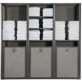 UT174288 Grosfillex, 73" x 25" Sunset Triple Towel Valet w/ Laundry Carts, Gray / Volcanic Black