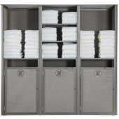 UT174289 Grosfillex, 73" x 25" Sunset Triple Towel Valet w/ Laundry Carts, Gray / Platinum Gray