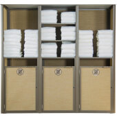 UT174599 Grosfillex, 73" x 25" Sunset Triple Towel Valet w/ Laundry Carts, Cognac / Fusion Bronze