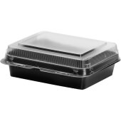 851611-PS94 Dart, 6" Creative Carryouts® Boxline™ Plastic Clamshell Deli Container, Black / Clear (200/case)