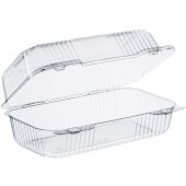 C35UT1 Dart, 9" x 5 1/2" StayLock® Plastic Clamshell Deli Container, Clear (250/case)