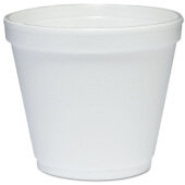 8SJ12 Dart, 8 oz Insulated Foam "J" Cup Deli Container, White (1,000/case)