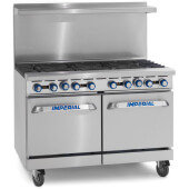 Imperial Range IR-4-RG24, 222,000 Btu Gas Restaurant Range, 4 Burner, 2 ...