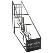 P585 Monin, 4" x 15 1/2" 4-Tier Countertop Wire Syrup Bottle Holder