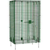 JSEC53K-CTN Olympic, 36" x 24" x 58 1/4" Green Epoxy Wire Shelving Security Cage