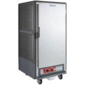 C537-HFS-L-GY Metro, 3/4 Height Insulated Heated Holding Cabinet, 1 Solid Door, 27 Pan, 2 kW