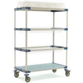 MAX4-PR36VX3 Metro, 36" x 24" x 68" MetroMax 4 Mobile Drying Rack Cart, 1 Vented Shelf, 1 Tray Rack, 2 Drop-In Racks