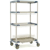 PR36VX3-XDR Metro, 36" x 24" x 68" MetroMax i Mobile Drying Rack Cart, 1 Vented Shelf, 1 Tray Rack, 2 Drop-In Racks