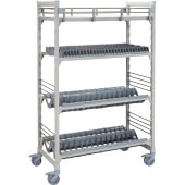CPMU244875D1PKG Cambro, 48" x 24" 75" Camshelving® Mobile Drying Rack Cart, 1 Vented Shelf, 1 Tray Rack, 2 Angled Racks