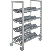 CPMU244875PDPKG Cambro, 48" x 24" 75" Camshelving® Premium Mobile Drying Rack Cart, 4 Angled Racks