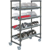 EMU244878PDPKG Cambro, 48" x 24" 78" Camshelving® Elements Mobile Drying Rack Cart, 4 Angled Racks