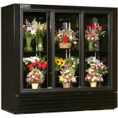 FS77GDHC Powers, 77" 3 Sliding Glass Door Floral Case Refrigerated Merchandiser
