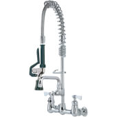 18-708L Krowne, 8" Center Wall Mount Space Saver Pre-Rinse Faucet w/ 8" Add-On Faucet