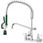 18-725L Krowne, 8" Center Wall Mount Space Saver Pre-Rinse Faucet w/ 12" Add-On Faucet