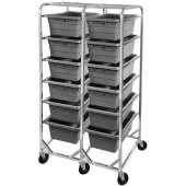 512LS Channel Manufacturing, 36" x 26" x 70 1/2" Stainless Steel Lug Rack, 12 Lug Capacity