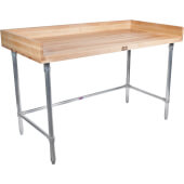 DNB15 John Boos, 72" x 36" Maple Wood Baker's Top Work Table