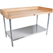 DNS03 John Boos, 72" x 24" Maple Wood Baker's Top Work Table w/ Undershelf