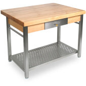 CUCG10 John Boos, 48" x 36" Maple Wood Top Cucina Grande Work Table w/ Towel Bars
