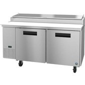 PR67A Hoshizaki, 67" 2 Door Pizza Prep Table, (9) 1/3 size pans, Steelheart Series