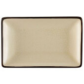 666-33-W CAC, 5" x 3 1/2" Japanese Style Ceramic Platter, Creamy White / Black (12/case)