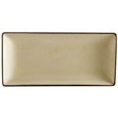 666-13-W CAC, 11 1/2" x 6 1/2" Japanese Style Ceramic Platter, Creamy White / Black (12/case)