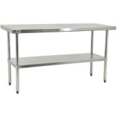 17577 Omcan USA, 24" x 24" Stainless Steel Work Table w/ Galvanized Steel Undershelf