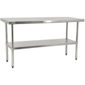 17578 Omcan USA, 30" x 24" Stainless Steel Work Table w/ Galvanized Steel Undershelf