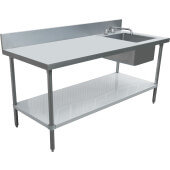 43238 Omcan USA, 60" x 30" Stainless Steel Work Table Prep Sink w/ Faucet