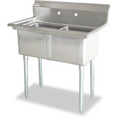 25266 Omcan USA, 41" Two Compartment Sink, 14" Deep Bowl