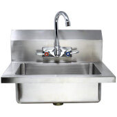44585 Omcan USA, 18" x 14 1/2" Hand Sink w/ Splash Mount Faucet